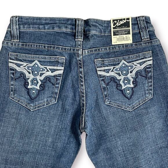 NWT Clash USA Dark Was Cropped Jeans  Stretch Size 1  Standard Size 26 - Picture 4 of 7
